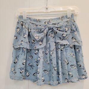 Steve Madden Blue Bird Print Skirt
